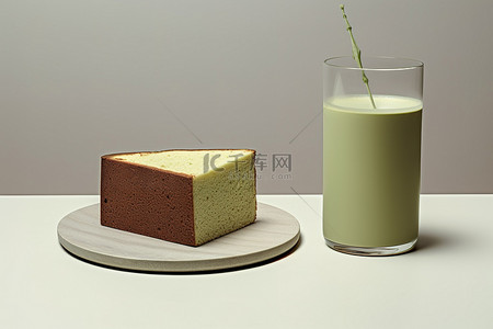 冰茶背景图片_杏仁蛋糕和冰牛奶