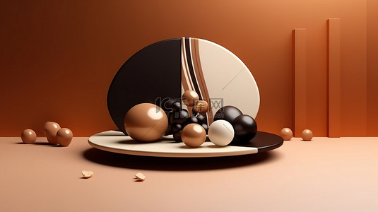 冰淇淋设计背景图片_巧克力 3D 渲染与创意简约食品设计
