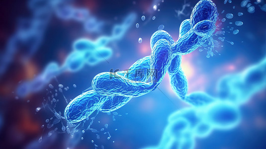 在科学背景下 3D 渲染染色体通过医学和科学探索生命和生物学