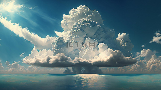 白色海鸥背景图片_大海天空云层白色云块