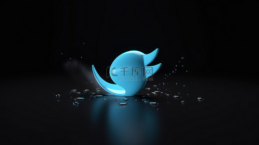简约和简单的 3d 推特标志浮动设计模板