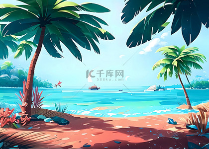 海洋的背景图片_大海夏天海滩背景