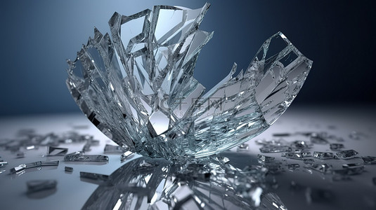 逼真的碎玻璃 3d 渲染模型，供平面设计师使用