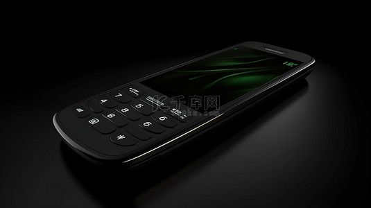 匹配背景上黑色手机的时尚 3D 插图