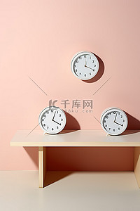 两个创意名片背景图片_桌子上有两个时钟