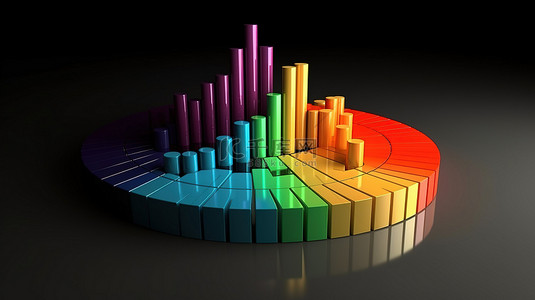 3D 商业图表的插图渲染