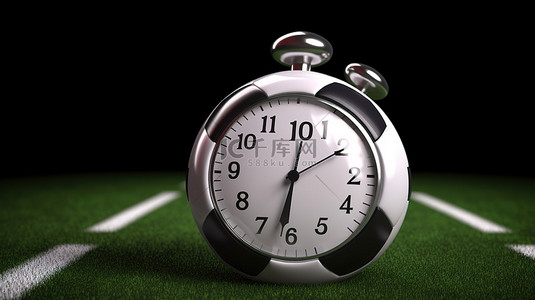 老式时钟背景图片_足球主题的 3D 秒表
