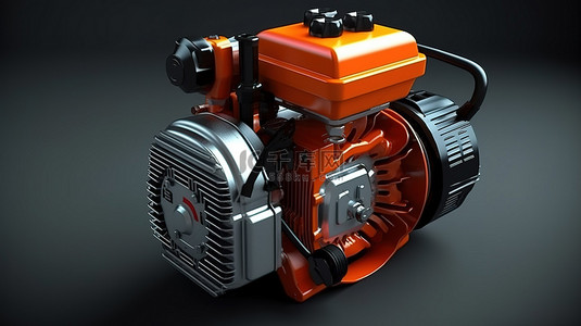 黑金引擎背景图片_强大的汽油动力链锯电机的 3D 渲染