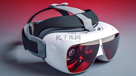 虚拟现实眼镜 vr 耳机的 3d 渲染