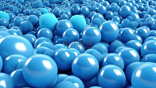 泡泡蓝色背景背景图片_蓝色背景上球的 3d 插图