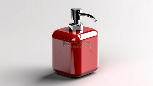 美容图标背景图片_单色设计 3d 图标中时尚的红色皂液器