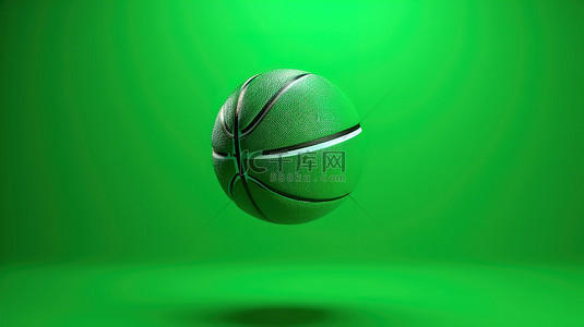 绿色色键屏幕上篮球球的 3d 渲染