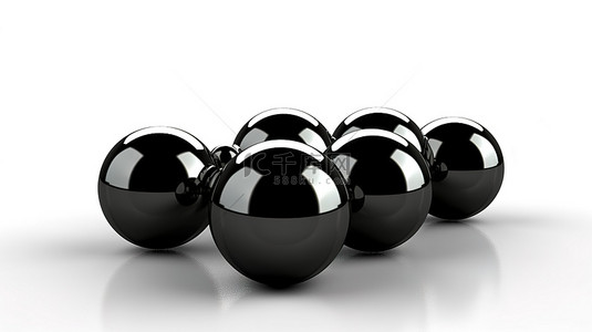 白色背景背景图片_白色背景的 3d 渲染展示孤立的黑色球体