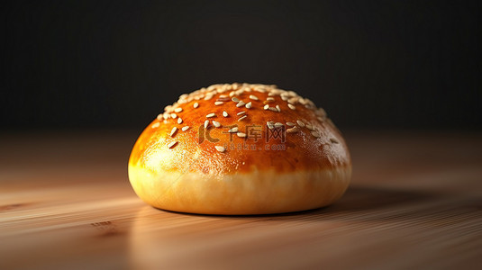 堡快餐背景图片_未包装的汉堡面包的 3d 渲染