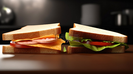快餐菜单背景图片_拆分具有不同背景的 3d 三明治