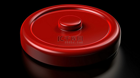 安全帽gif背景图片_红色按钮的孤立 3D 插图