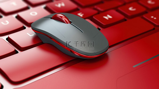 鼠标光标单击的红色新闻按钮的 3D 插图