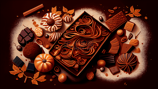 巧克力礼盒甜品背景