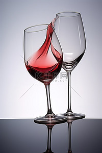 两个酒杯，其中一个装有红色液体 rgdx