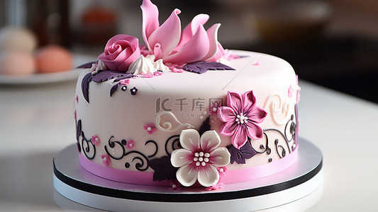 儿童蛋糕背景图片_甜品粉色蛋糕