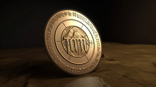 mnt 图格里克硬币符号 3d 插图蒙古货币兑换的金融和投资概念