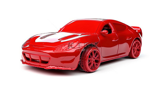 服务时尚背景图片_时尚的红色概念车，带底漆部件白色背景 3D 渲染