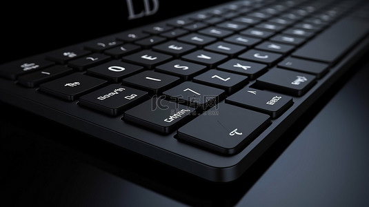 黑色背景互联网背景图片_商业和技术概念背景，具有 3D 渲染黑色键盘和 iptv 键