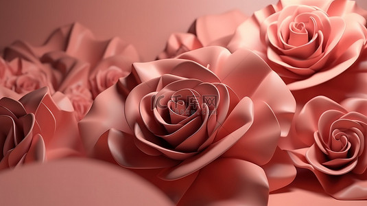 情人玫瑰花背景图片_3d 渲染中简单抽象背景上的玫瑰花装饰