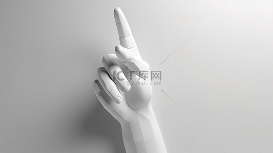手掌的手势背景图片_卡通风格插图中白色背景下 3D 渲染隔离的手势
