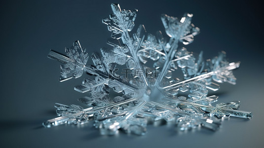 雪花冰冻背景图片_冰冻的优雅 3d 渲染雪花纹理与冰冷的角落