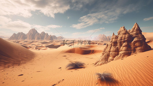 沙尘背景图片_热带干旱地区沙漠沙海