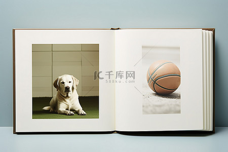 篮球棒球和狗之间有一张照片