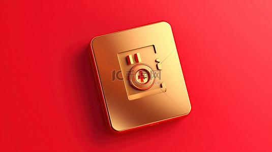 文件盒子背景图片_红色哑光金板上的金色代码文件符号是标志性的表示