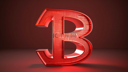 代表巴哈马货币的红色巴哈马元符号的程式化 3D 渲染