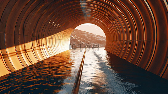 水准测量高清图片背景图片_沉浸式水上通道 3D 水隧道体验