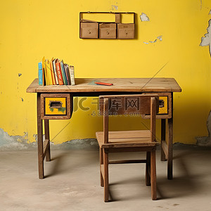 复古木制儿童课桌
