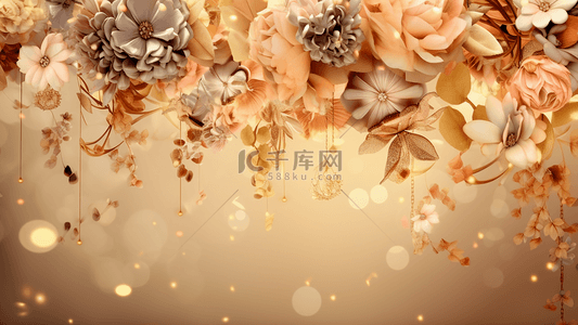 中婚礼背景图片_鲜花背景边框插图
