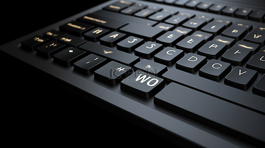 数码产品黑色背景图片_技术和商业概念背景与黑色键盘和书现在键入 3d 渲染