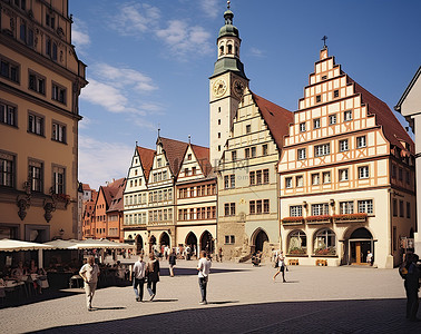 de德国背景图片_德国老城区的中心有许多色彩缤纷的建筑