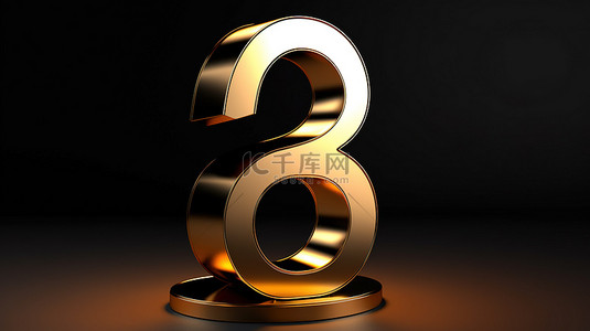 3d字体样机背景图片_豪华暗金色六位数风格现代设计样机海报，具有引人注目的 3D 渲染和插图