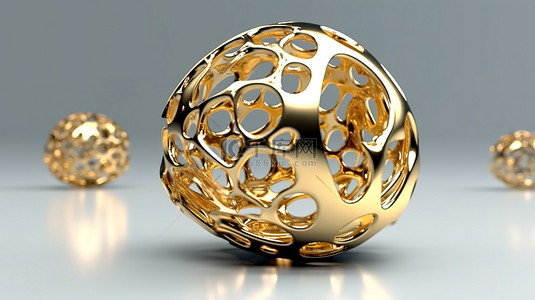 有机概念图变形金球和生物形态的抽象 3D 渲染