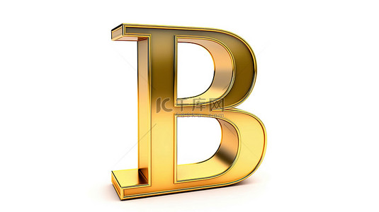 3d 呈现金色保加利亚列弗货币符号隔离在白色背景