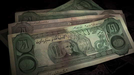 摩洛哥 5 迪拉姆纸币 3d 渲染中的穆罕默德五世