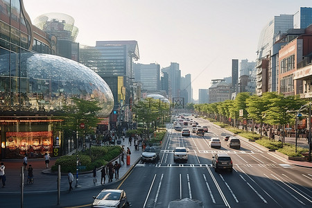 首尔市中心道路照片 GDR 首尔普拉达大道