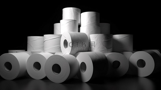 印刷包装设计背景图片_3d 渲染中白色卫生纸包装的背景