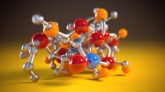 具有剪切路径的天冬氨酸分子的 3d 渲染