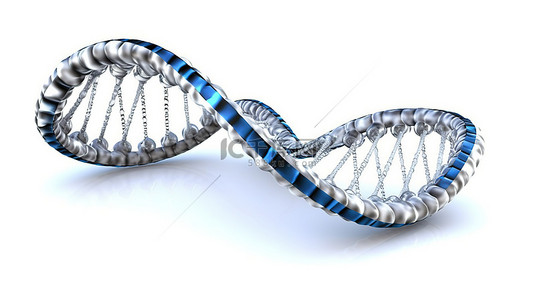 基因医疗科技背景图片_在白色背景上分离的 dna 模型的 3d 插图