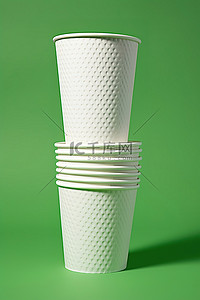 可环保背景图片_绿色背景中的可回收纸杯