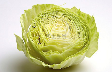 卷心菜毛虫背景图片_白色表面上的卷心菜图像