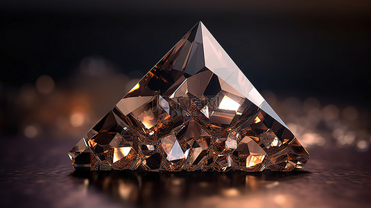 石英背景图片_烟石英宝石的万亿形状 3D 渲染